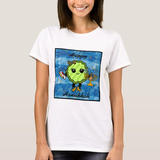 Happy Hanukkah | Funny Holiday Pickle T-Shirt (Vorderseite)