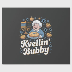 Happy Hanukkah Funny Jewish Holiday Kvellin Bubby Geschenkpapier