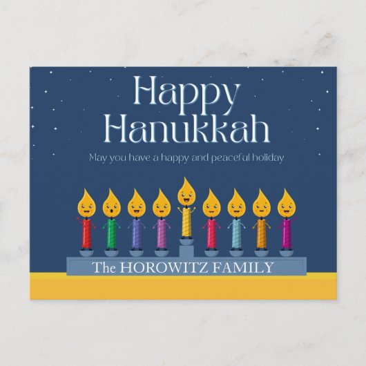 Happy Hanukkah Funny Postkarte (Vorderseite)