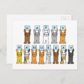 Happy Hanukkah für Cat Lover Feiertagspostkarte (Vorne/Hinten)