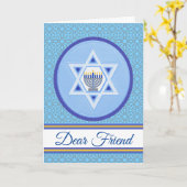 Happy Hanukkah für einen lieben Freund hinzufügen Karte (Gelbe Blume)