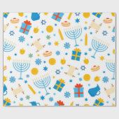 Happy Hanukkah Gemustert Geschenkpapier (Flach)
