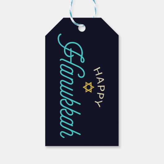 Happy Hanukkah-Geschenk-Tags Geschenkanhänger (Rückseite)