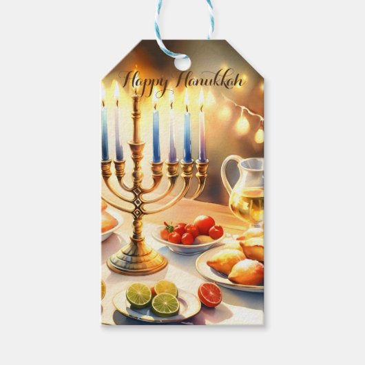 Happy Hanukkah Geschenkanhänger (Vorderseite)