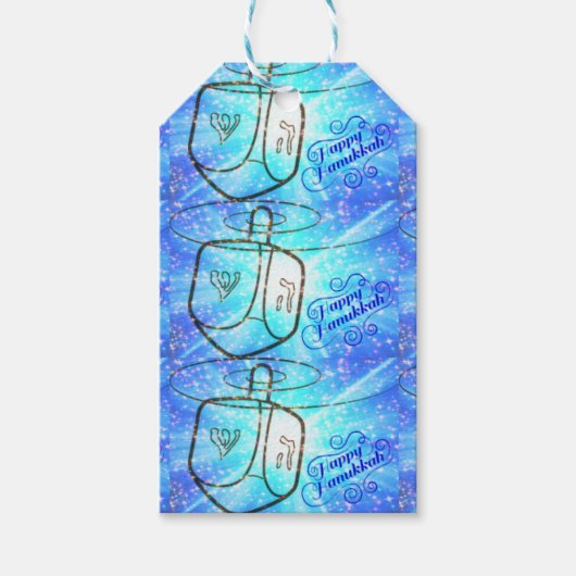 Happy Hanukkah Geschenkanhänger (Vorderseite)
