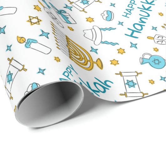 Happy Hanukkah Geschenkpapier (Rolleneckpunkt)