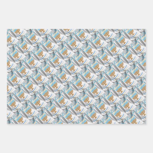 Happy Hanukkah Geschenkpapier Set (Vorderseite 3)