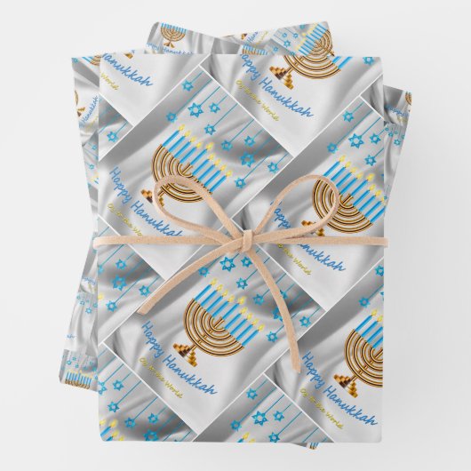Happy Hanukkah Geschenkpapier Set (Beispiel)