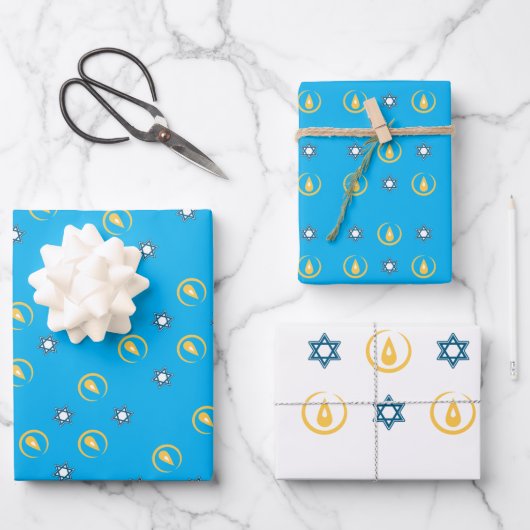 Happy Hanukkah Geschenkpapier Set (Vorderseite)