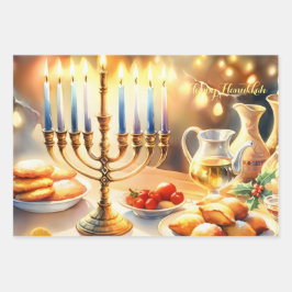 Happy Hanukkah Geschenkpapier Set