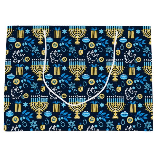 Happy Hanukkah Geschenktasche Große Geschenktüte (Vorderseite)