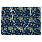 Happy Hanukkah Geschenktasche Große Geschenktüte (Rückseite)