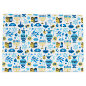 Happy Hanukkah Geschenktasche Große Geschenktüte (Rückseite)