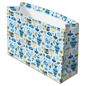 Happy Hanukkah Geschenktasche Große Geschenktüte (Rückseite Schrägansicht)
