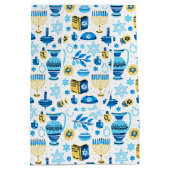 Happy Hanukkah Geschenktasche Mittlere Geschenktüte (Rückseite)