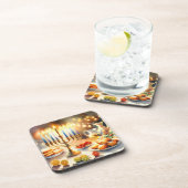 Happy Hanukkah Getränkeuntersetzer (Rechte Seite)