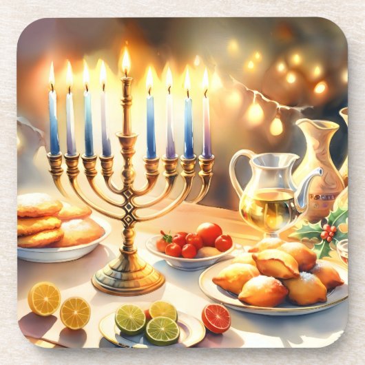 Happy Hanukkah Getränkeuntersetzer (Vorderseite)