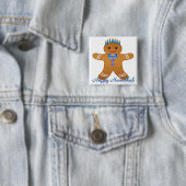 Happy Hanukkah Gingerbread Man Menorah Button (Beispiel)