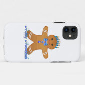 Happy Hanukkah Gingerbread Man Menorah Case-Mate iPhone Hülle (Rückseite (Horizontal))