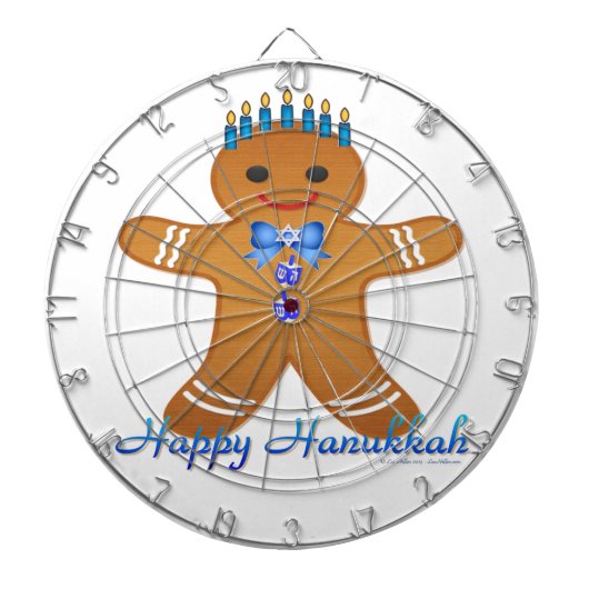 Happy Hanukkah Gingerbread Man Menorah Dartscheibe (vorne)