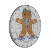 Happy Hanukkah Gingerbread Man Menorah Dartscheibe (Vorderseite Links)