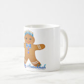 Happy Hanukkah Gingerbread Man Menorah Kaffeetasse (VorderseiteRechts)