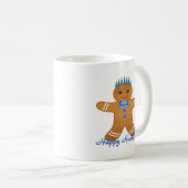 Happy Hanukkah Gingerbread Man Menorah Kaffeetasse (VorderseiteRechts)