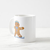 Happy Hanukkah Gingerbread Man Menorah Kaffeetasse (Vorderseite Links)