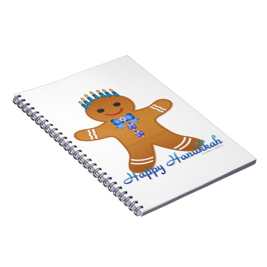 Happy Hanukkah Gingerbread Man Menorah Notizblock (Rechte Seite)