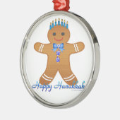 Happy Hanukkah Gingerbread Man Menorah Ornament Aus Metall (Links)