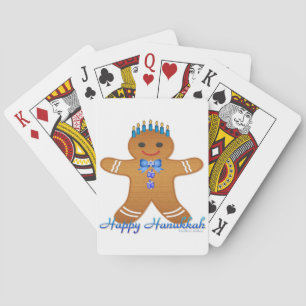 Happy Hanukkah Gingerbread Man Menorah Spielkarten