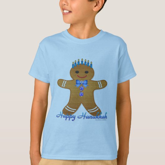 Happy Hanukkah Gingerbread Man Menorah T-Shirt (Vorderseite)