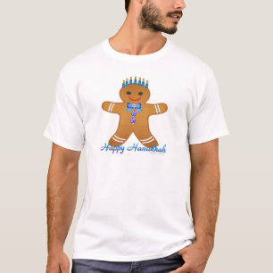 Happy Hanukkah Gingerbread Man Menorah T-Shirt