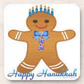 Happy Hanukkah Gingerbread Man Menorah Untersetzer (Vorderseite)