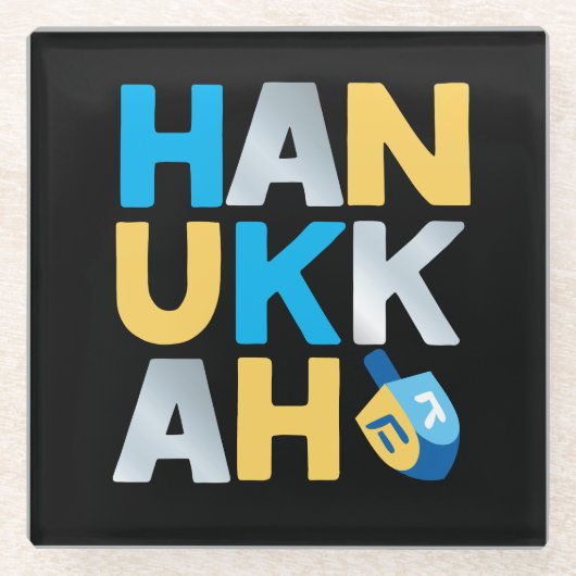 Happy Hanukkah Glasuntersetzer (Vorderseite)