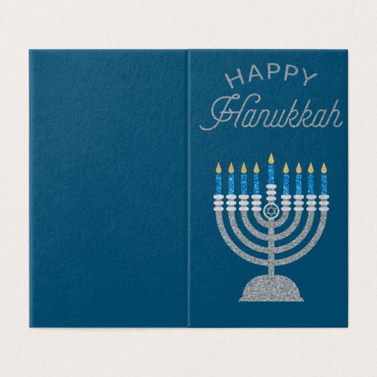 Happy Hanukkah Glitzer Cards 25 Pack (Außenseite Aufgefaltet)