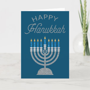 Happy Hanukkah Glitzer Grußkarte Dankeskarte