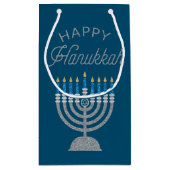 Happy Hanukkah Glitzer Kleine Geschenktüte (Rückseite)