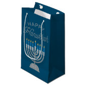 Happy Hanukkah Glitzer Kleine Geschenktüte (Vorderseite Schrägansicht)