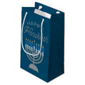 Happy Hanukkah Glitzer Kleine Geschenktüte (Rückseite Schrägansicht)