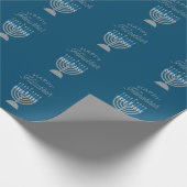 Happy Hanukkah Glitzer Wrapping Paper Geschenkpapier (Ecke)