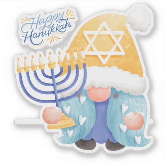 Happy hanukkah gnome aufkleber (Vorderseite)