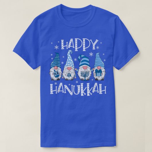 Happy Hanukkah Gnome Funny Family Menorah Dreidel T-Shirt (Design vorne)