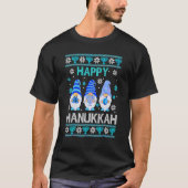 Happy Hanukkah Gnome Gnomies Menorah Pajama Ugly 4 T-Shirt (Vorderseite)