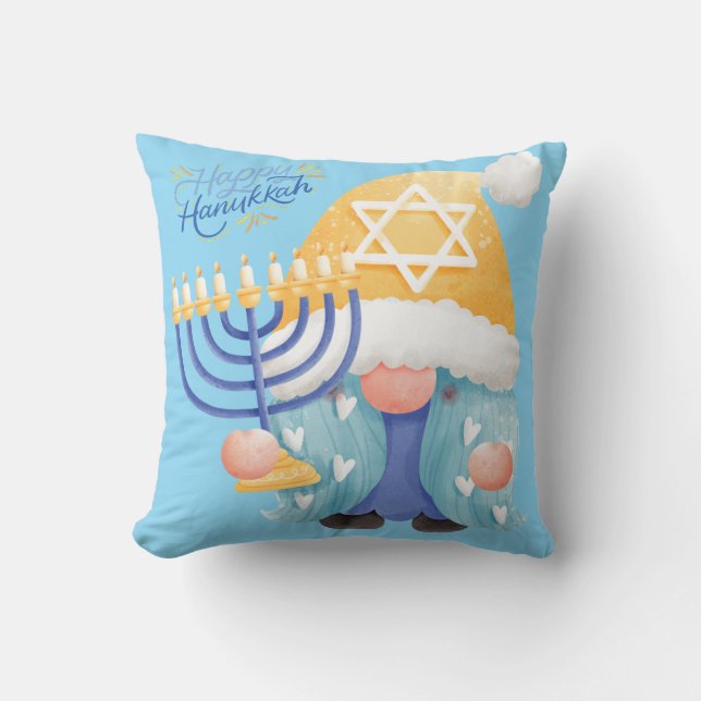 Happy hanukkah gnome kissen (Vorderseite)