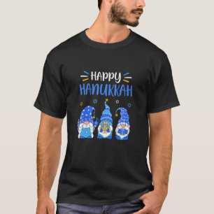 Happy Hanukkah Gnome Menorah Dreidel Christmas Xma T-Shirt