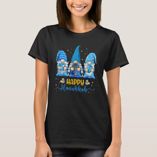 Happy Hanukkah Gnomes Menorah Hanukkah Jewish Holi T-Shirt (Vorderseite)