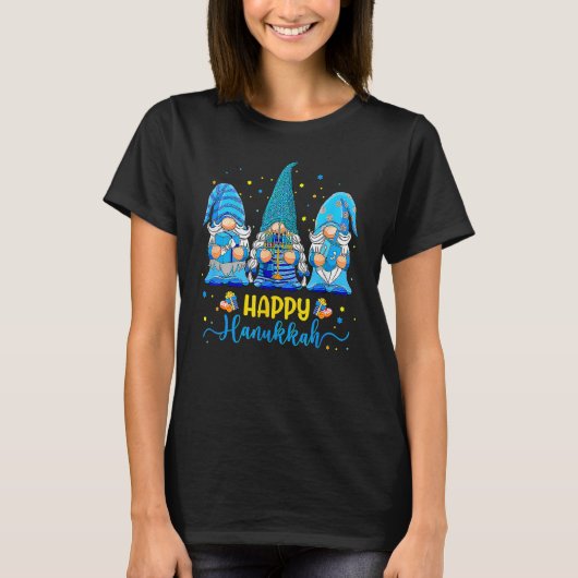 Happy Hanukkah Gnomes Menorah Hanukkah Jewish Holi T-Shirt (Vorderseite)