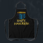 Happy Hanukkah Gold Aquamarin Menorah Schürze<br><div class="desc">Happy Hanukkah Gold Aquamarine Menorah Schürze</div>