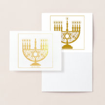 HAPPY HANUKKAH Gold Foil Card